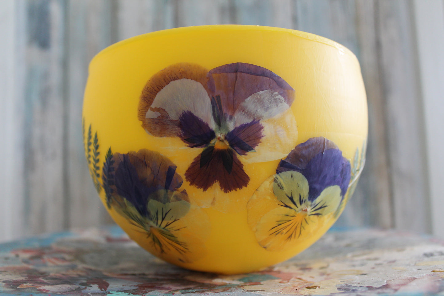 3 Pansies Luminary